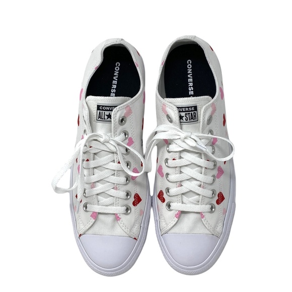Converse Ctas Low Top Shoe Heart White Canvas Skate Men Size Custom 168958C-WWWH - Picture 6 of 9